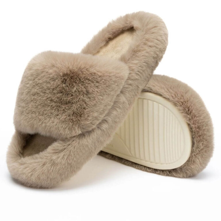 chantomoo-womens-blue-faux-fur-lined-memory-foam-slippers