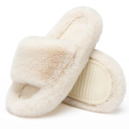 chantomoo-womens-blue-faux-fur-memory-foam-slippers