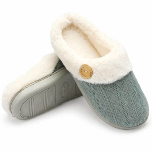 chantomoo-womens-knitted-faux-fur-memory-foam-slippers-indoor-outdoor